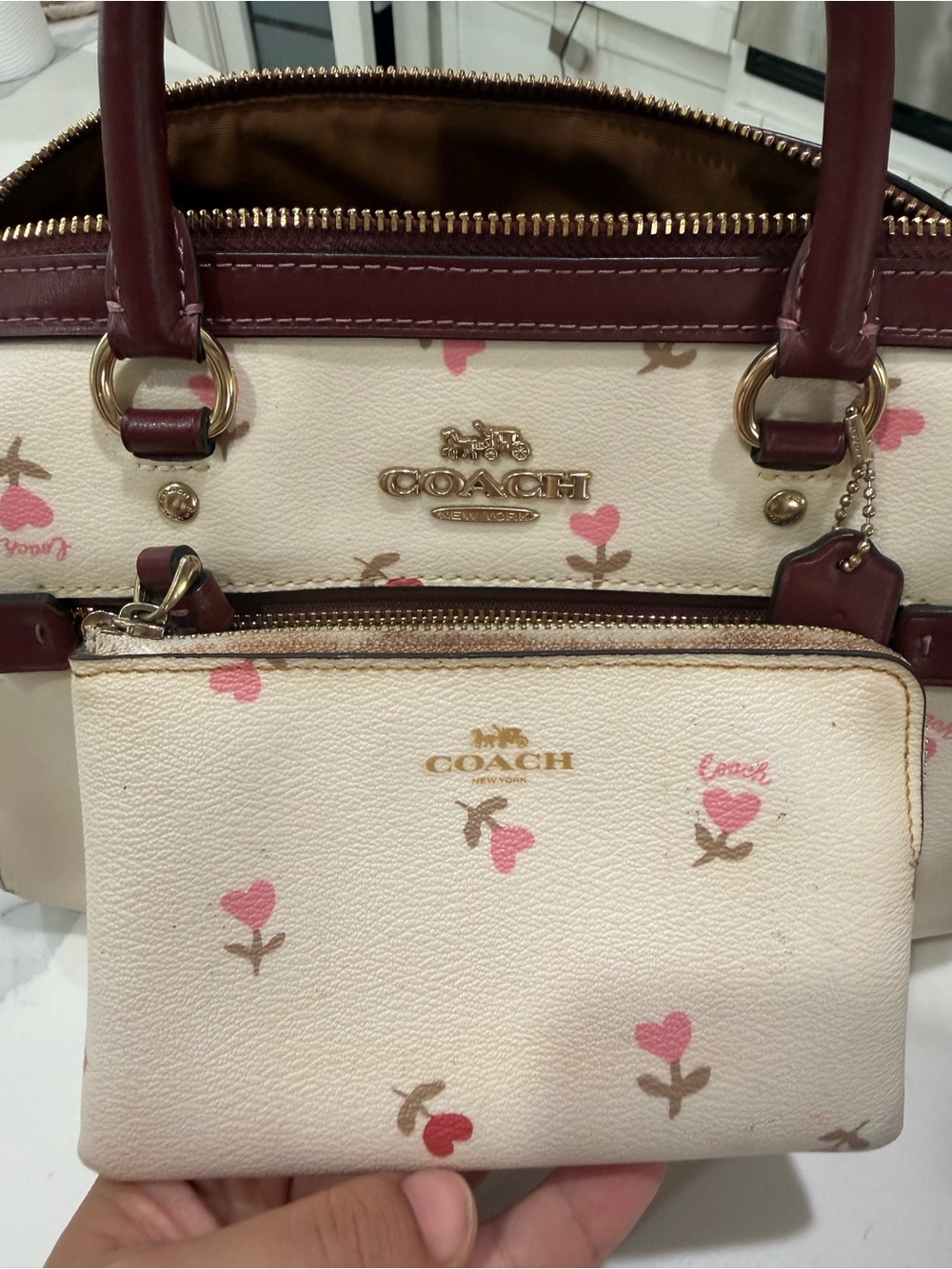 Coach Rowan Satchel with Matching Pouch - Picture 6 of 14